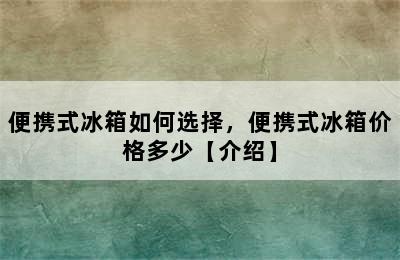 便携式冰箱如何选择，便携式冰箱价格多少【介绍】