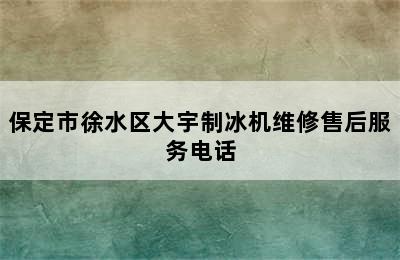 保定市徐水区大宇制冰机维修售后服务电话