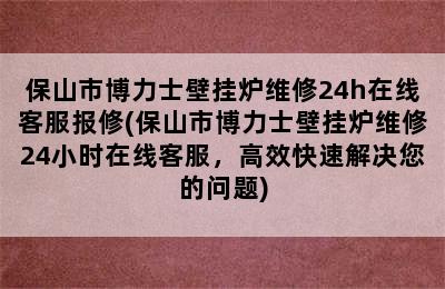 保山市博力士壁挂炉维修24h在线客服报修(保山市博力士壁挂炉维修24小时在线客服，高效快速解决您的问题)