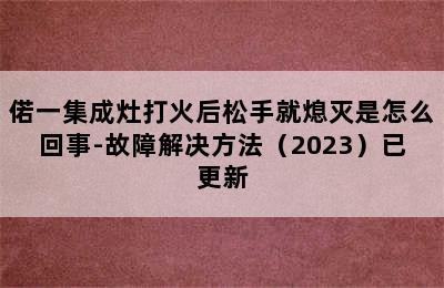 偌一集成灶打火后松手就熄灭是怎么回事-故障解决方法（2023）已更新