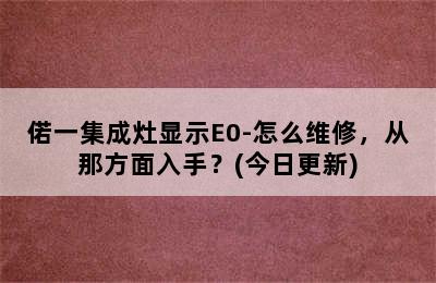 偌一集成灶显示E0-怎么维修，从那方面入手？(今日更新)