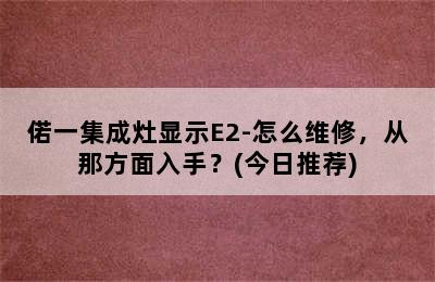 偌一集成灶显示E2-怎么维修，从那方面入手？(今日推荐)