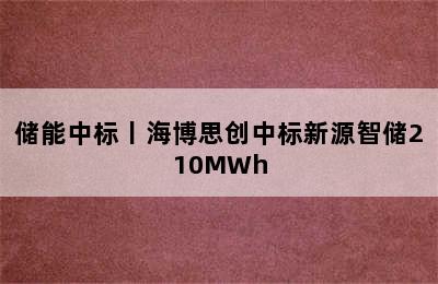 储能中标丨海博思创中标新源智储210MWh