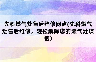 先科燃气灶售后维修网点(先科燃气灶售后维修，轻松解除您的燃气灶烦恼)