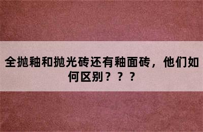 全抛釉和抛光砖还有釉面砖，他们如何区别？？？