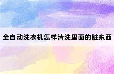 全自动洗衣机怎样清洗里面的脏东西