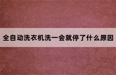 全自动洗衣机洗一会就停了什么原因