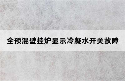 全预混壁挂炉显示冷凝水开关故障