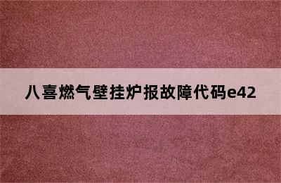 八喜燃气壁挂炉报故障代码e42