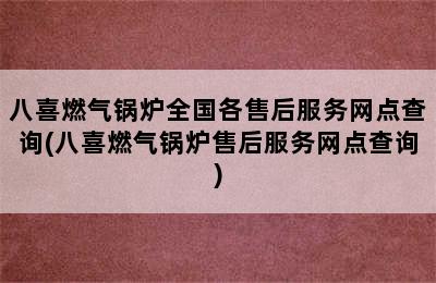 八喜燃气锅炉全国各售后服务网点查询(八喜燃气锅炉售后服务网点查询)