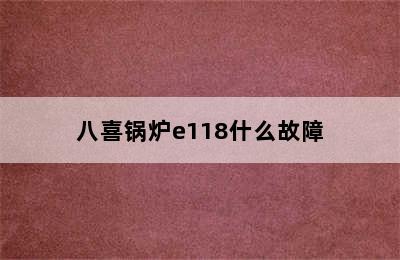 八喜锅炉e118什么故障