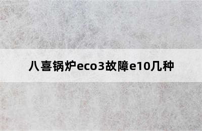 八喜锅炉eco3故障e10几种