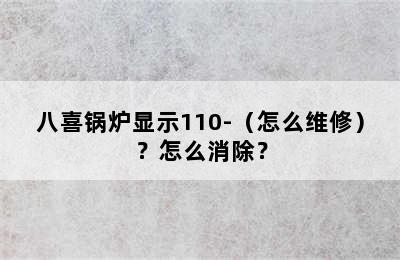 八喜锅炉显示110-（怎么维修）？怎么消除？