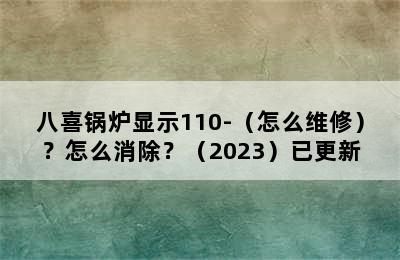 八喜锅炉显示110-（怎么维修）？怎么消除？（2023）已更新