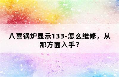 八喜锅炉显示133-怎么维修，从那方面入手？