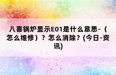 八喜锅炉显示E01是什么意思-（怎么维修）？怎么消除？(今日-资讯)