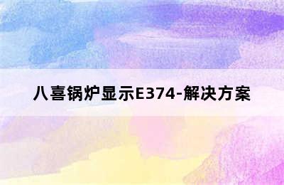 八喜锅炉显示E374-解决方案