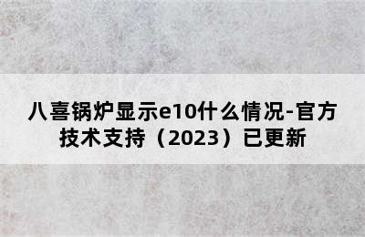 八喜锅炉显示e10什么情况-官方技术支持（2023）已更新