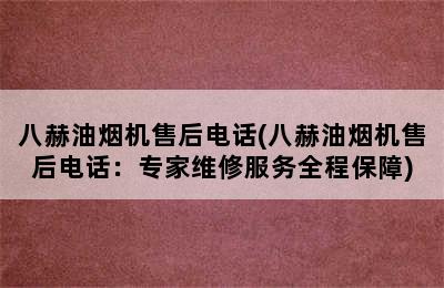 八赫油烟机售后电话(八赫油烟机售后电话：专家维修服务全程保障)