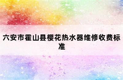 六安市霍山县樱花热水器维修收费标准