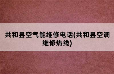 共和县空气能维修电话(共和县空调维修热线)