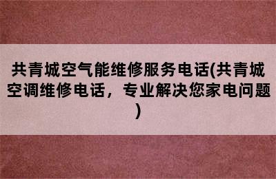 共青城空气能维修服务电话(共青城空调维修电话，专业解决您家电问题)