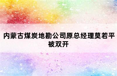 内蒙古煤炭地勘公司原总经理莫若平被双开