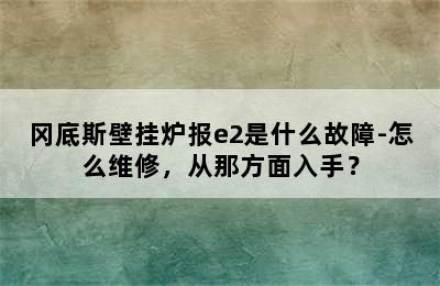 冈底斯壁挂炉报e2是什么故障-怎么维修，从那方面入手？