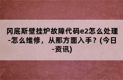 冈底斯壁挂炉故障代码e2怎么处理-怎么维修，从那方面入手？(今日-资讯)