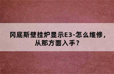 冈底斯壁挂炉显示E3-怎么维修，从那方面入手？