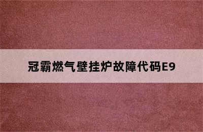 冠霸燃气壁挂炉故障代码E9