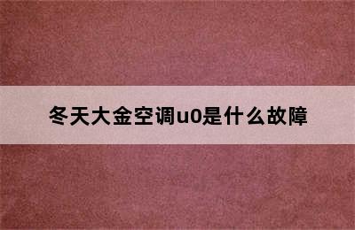 冬天大金空调u0是什么故障