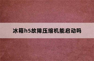 冰箱h5故障压缩机能启动吗