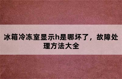 冰箱冷冻室显示h是哪坏了，故障处理方法大全