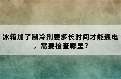 冰箱加了制冷剂要多长时间才能通电，需要检查哪里？