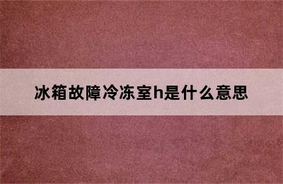 冰箱故障冷冻室h是什么意思