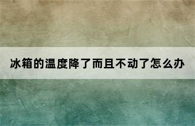 冰箱的温度降了而且不动了怎么办