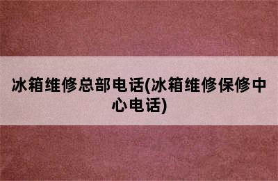 冰箱维修总部电话(冰箱维修保修中心电话)