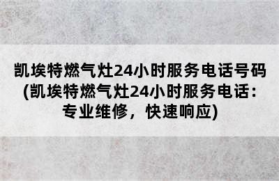 凯埃特燃气灶24小时服务电话号码(凯埃特燃气灶24小时服务电话：专业维修，快速响应)