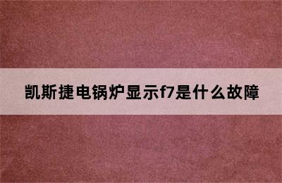 凯斯捷电锅炉显示f7是什么故障