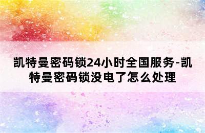 凯特曼密码锁24小时全国服务-凯特曼密码锁没电了怎么处理