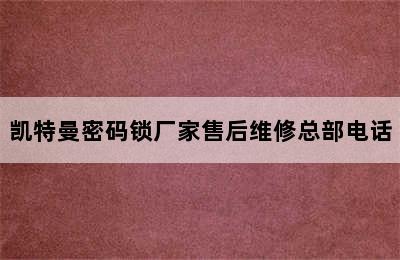 凯特曼密码锁厂家售后维修总部电话