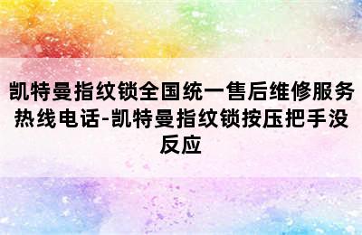 凯特曼指纹锁全国统一售后维修服务热线电话-凯特曼指纹锁按压把手没反应