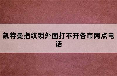 凯特曼指纹锁外面打不开各市网点电话