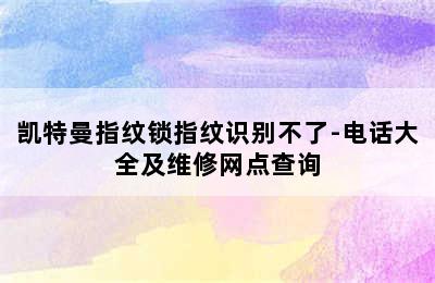 凯特曼指纹锁指纹识别不了-电话大全及维修网点查询