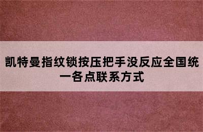 凯特曼指纹锁按压把手没反应全国统一各点联系方式