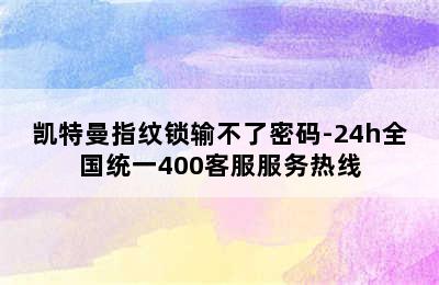 凯特曼指纹锁输不了密码-24h全国统一400客服服务热线