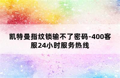 凯特曼指纹锁输不了密码-400客服24小时服务热线