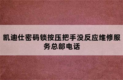 凯迪仕密码锁按压把手没反应维修服务总部电话