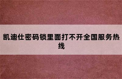 凯迪仕密码锁里面打不开全国服务热线